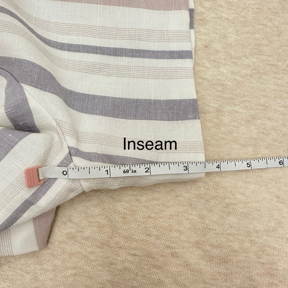 Express Women’s High Rise Midi Cream Linen With Zip Short Size 6 - Picture 9 of 13